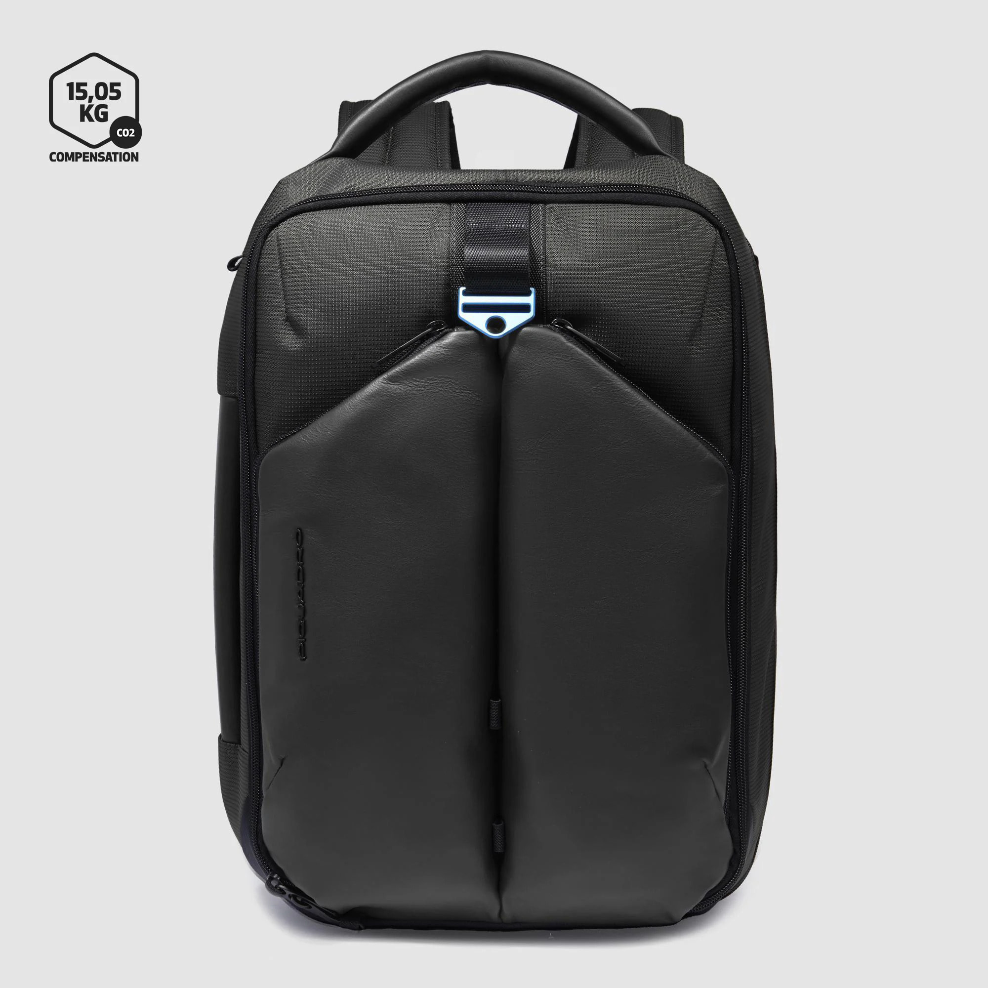 Piquadro Zaino da viaggio per PC e iPad®Pro 12,9 in tessuto riciclato e pelle, compatibile con Easyjet