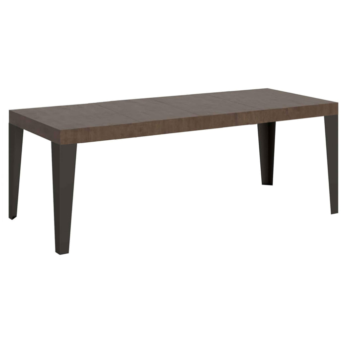 Mesa extensible 90x180/284 cm Flame Premium Nogal estructura Antracita