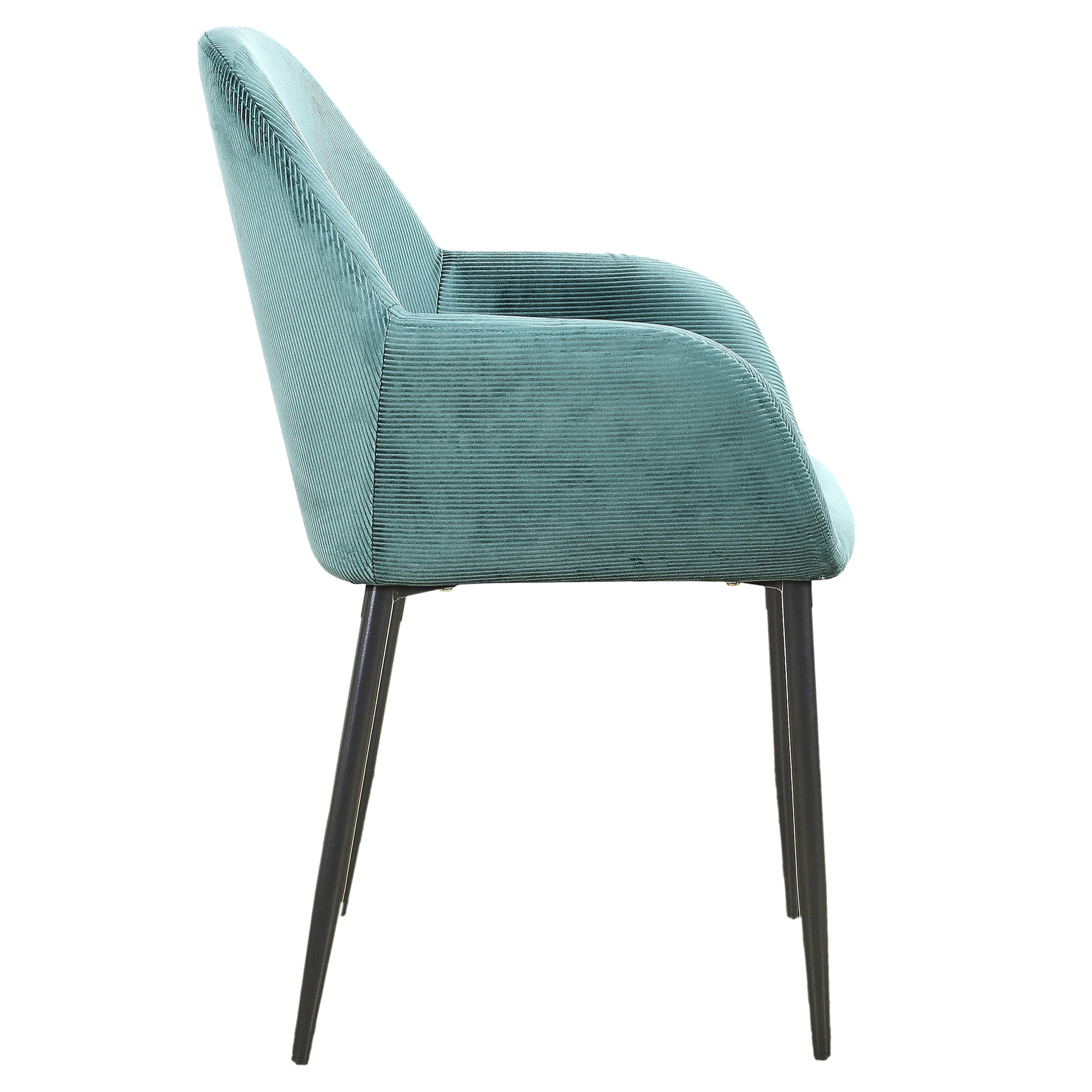 Fauteuil Giulia Bleu Canard Velours Cotele - Lot De 2