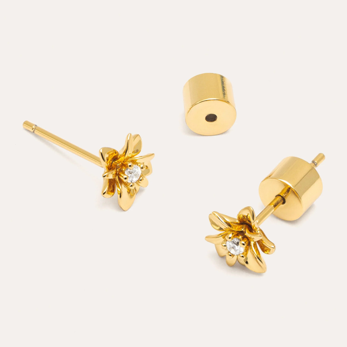 Pendientes Gardenia Baño Oro