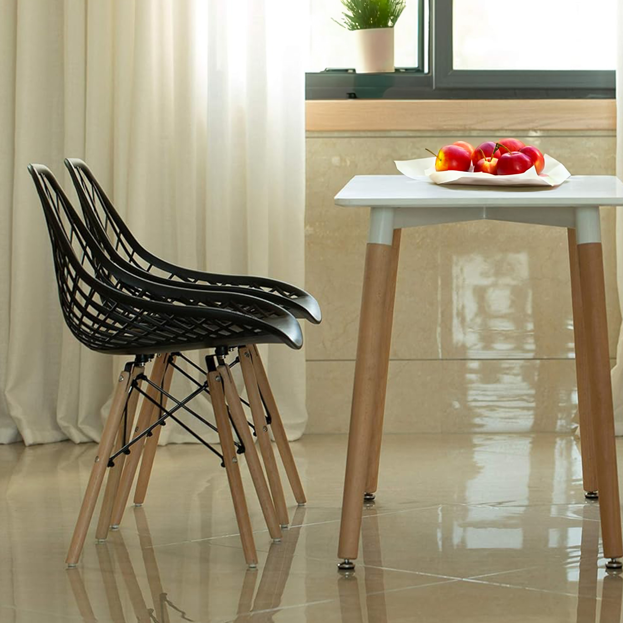 Pack 2 Sillas Estocolmo Grid Negro