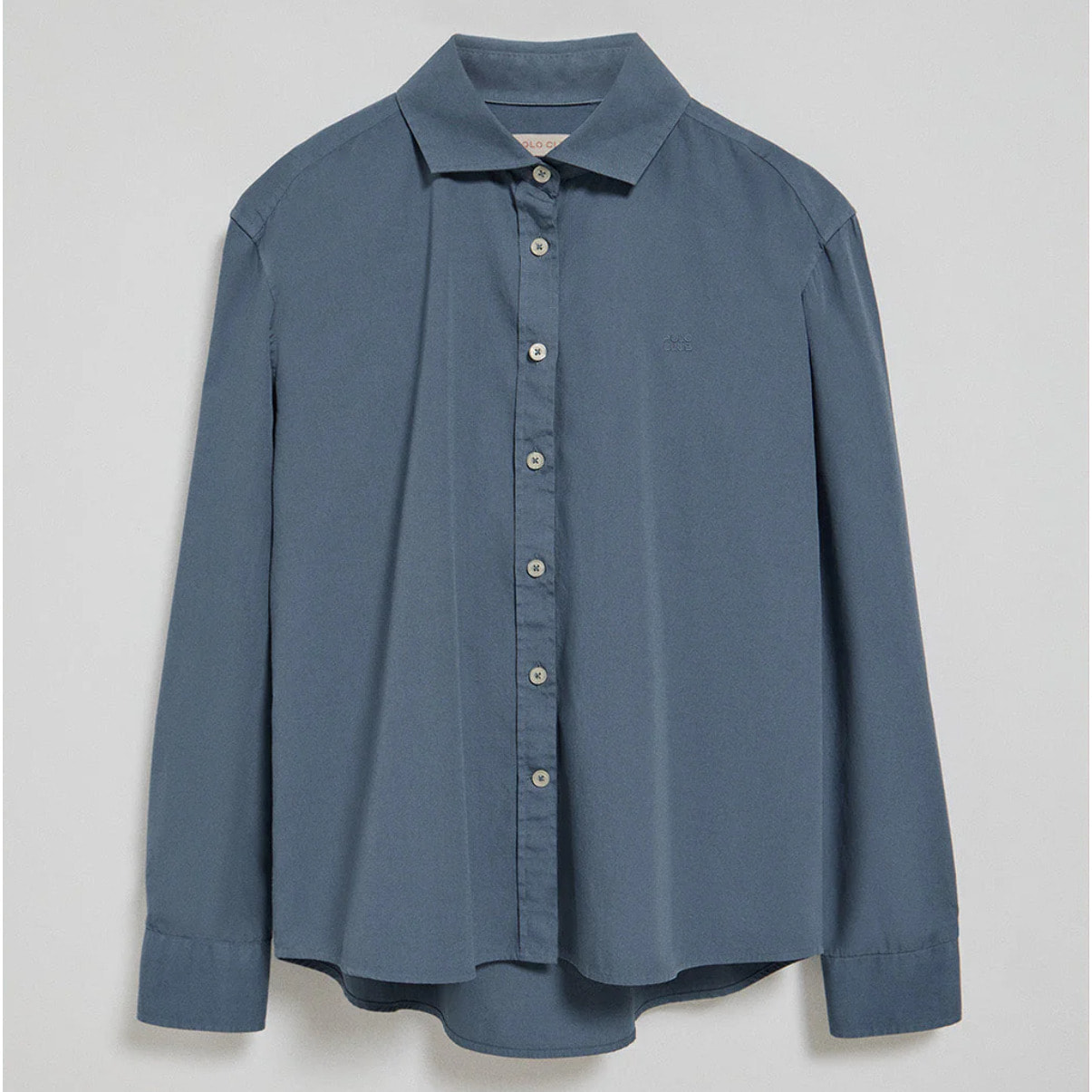 Camicia loose fit blu denim con logo Polo Club