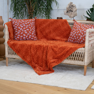 Plaid doux texturé - Terracotta