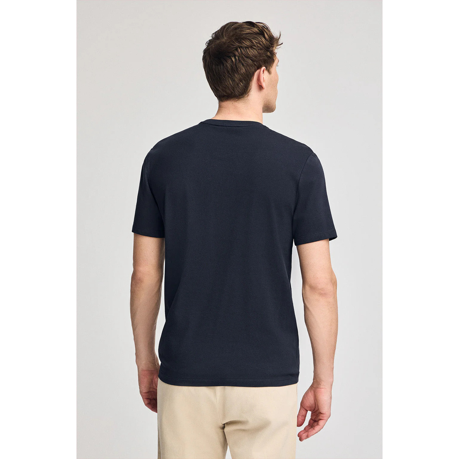 Maglietta blu marino a maniche corte con taschino e ricamo Rigby Best