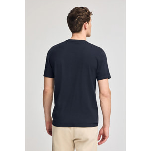 Maglietta blu marino a maniche corte con taschino e ricamo Rigby Best