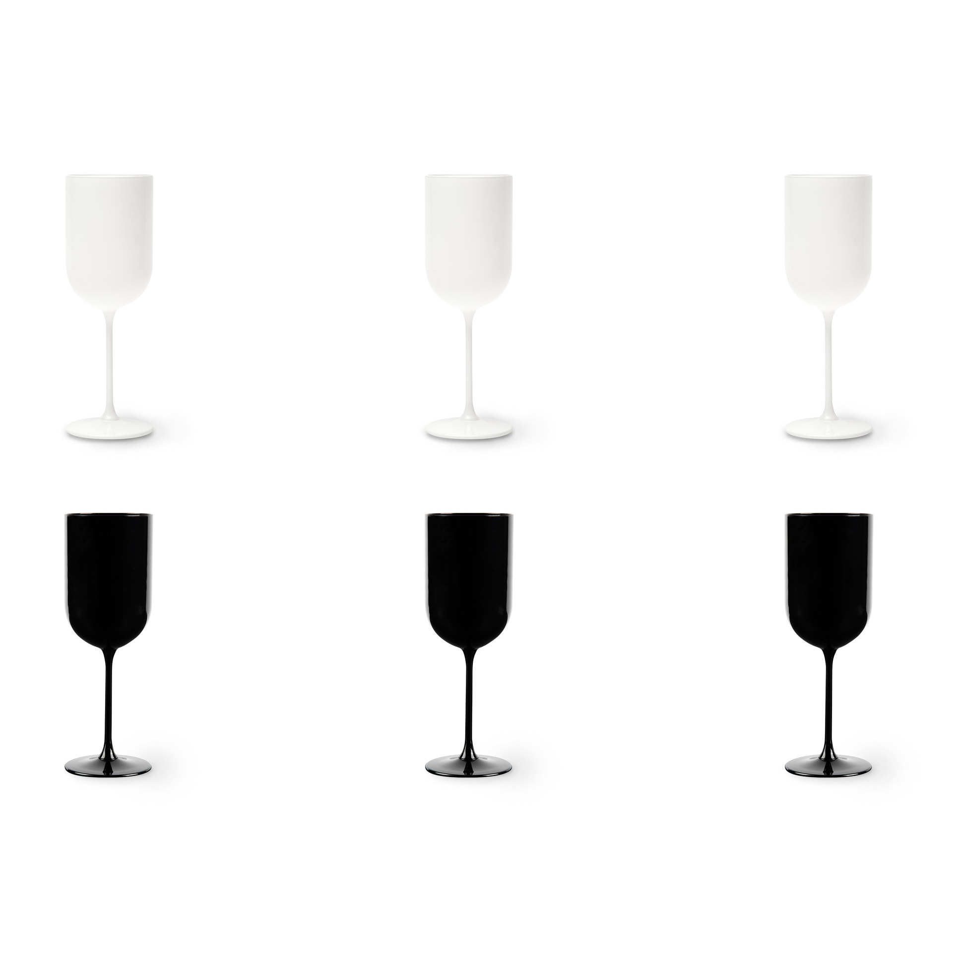 Set de 6 verres à vin Excelsa Nordic, en verre, 30 cl, blanc et noir