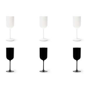 Set de 6 verres à vin Excelsa Nordic, en verre, 30 cl, blanc et noir