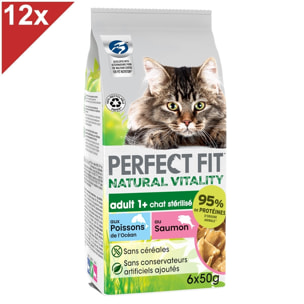 PERFECT FIT Natural Vitality Sachets Fraîcheur Saumon Poisson chat 50g (6x12)