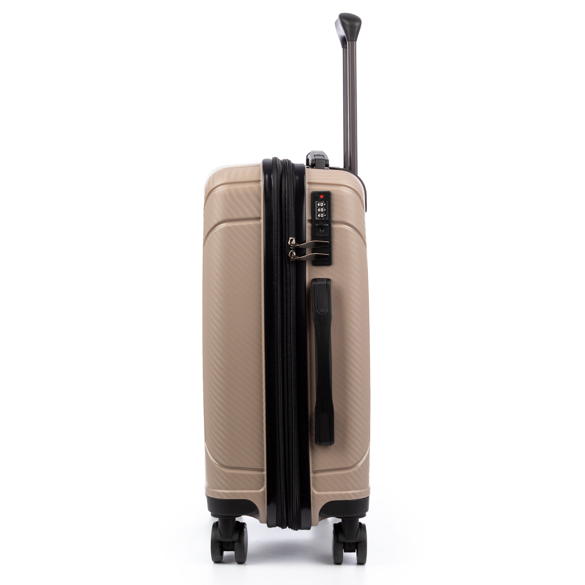 Juego de 3 maletas trolley expandibles de PP resistente a la rotura. Cerradura TSA numérica, 4 ruedas dobles giratorias 360°.