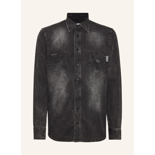 PHILIPP PLEIN Denim Shirt SKULL&BONES
