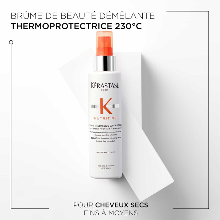 Nutritive - Brume de beauté démêlante thermoprotectrice 230° idéale pour cheveux secs fins à moyens 150 ml
