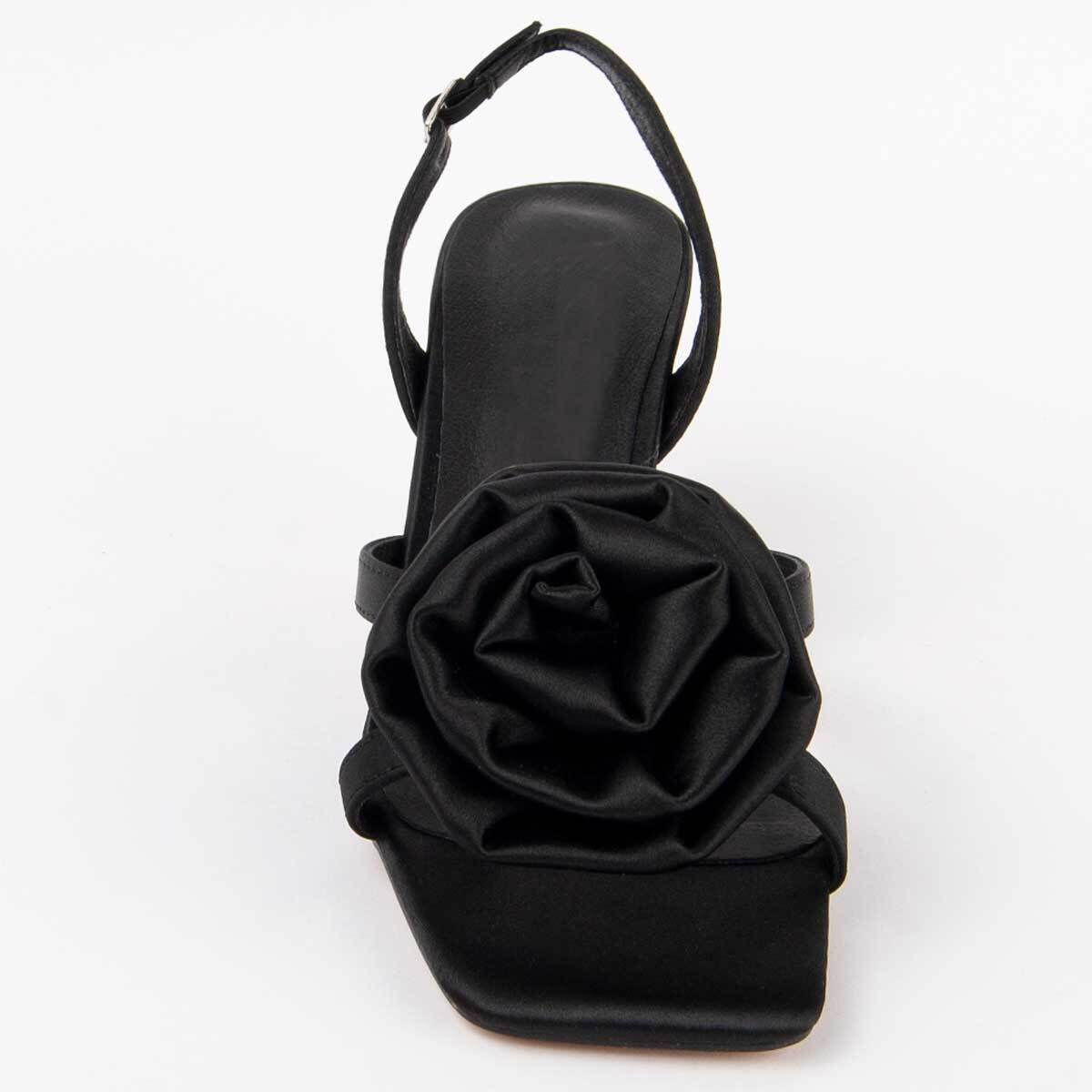 Sandalia De Tacón - Negro - Altura: 6 Cm