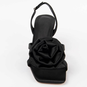 Sandalia De Tacón - Negro - Altura: 6 Cm