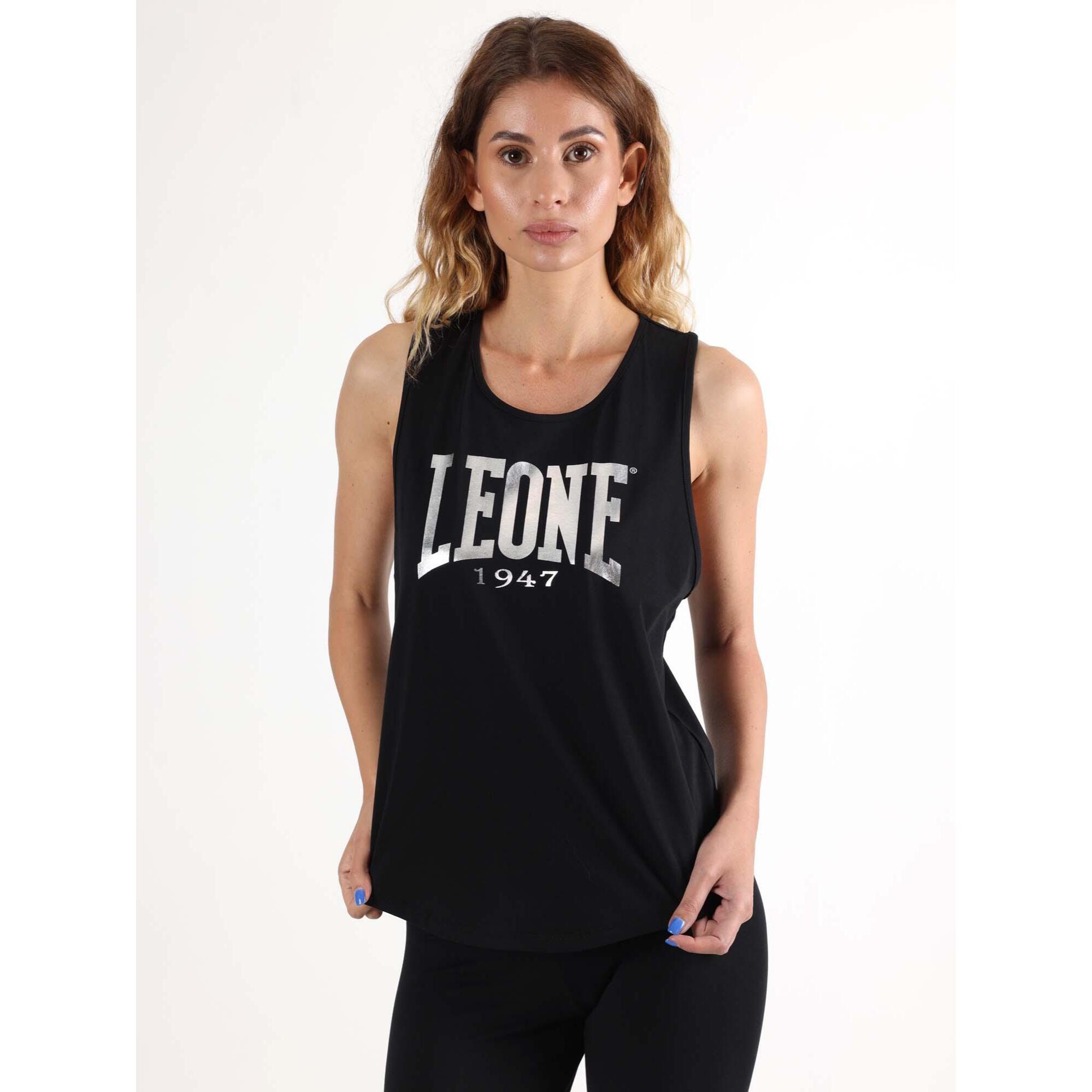 Canotta donna Leone 1947 Apparel in cotone con grande logo. Per training.