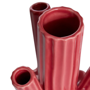 Vase Fleur de rose H20cm rose foncé