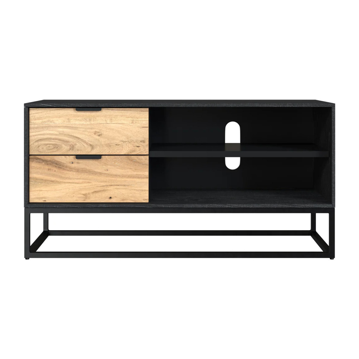 Meuble TV en bois d'acacia et métal 90 cm - Jakson