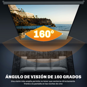 Pantalla de Proyector Manual 120 Pulgadas Pantalla de Proyección Portátil Formato 1:1 Ángulo de Visión de 160° para Interior y Exterior Cine en Casa Patio 207x207 cm Blanco