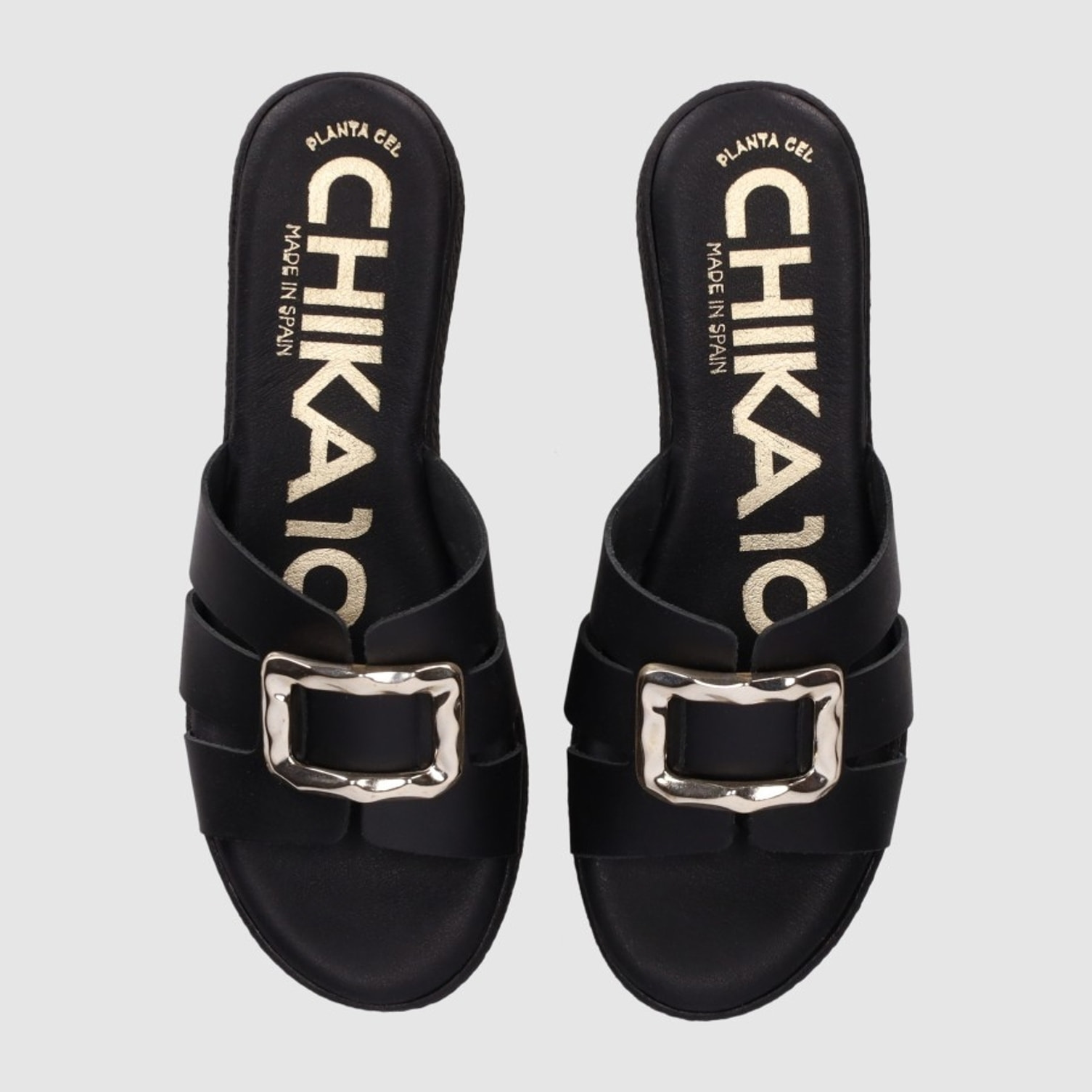 Sandalias de Piel - Negro - Tacón: 5 cm