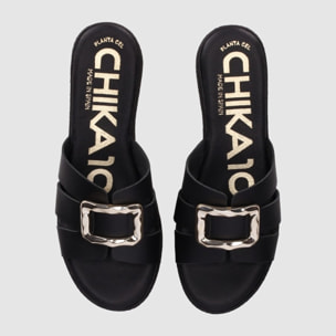 Sandalias de Piel - Negro - Tacón: 5 cm