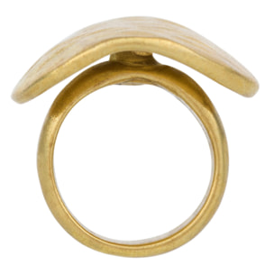 Anillo zamak chapado oval dorado. talla 16