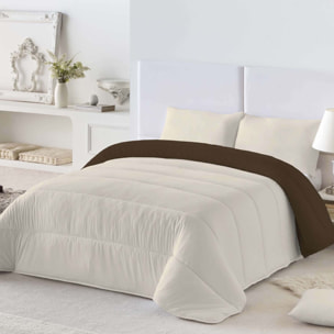 Naturals - Edredón Bicolor - 300 Gr - 100% Microfibra Poliéster - Marrón/Vainilla