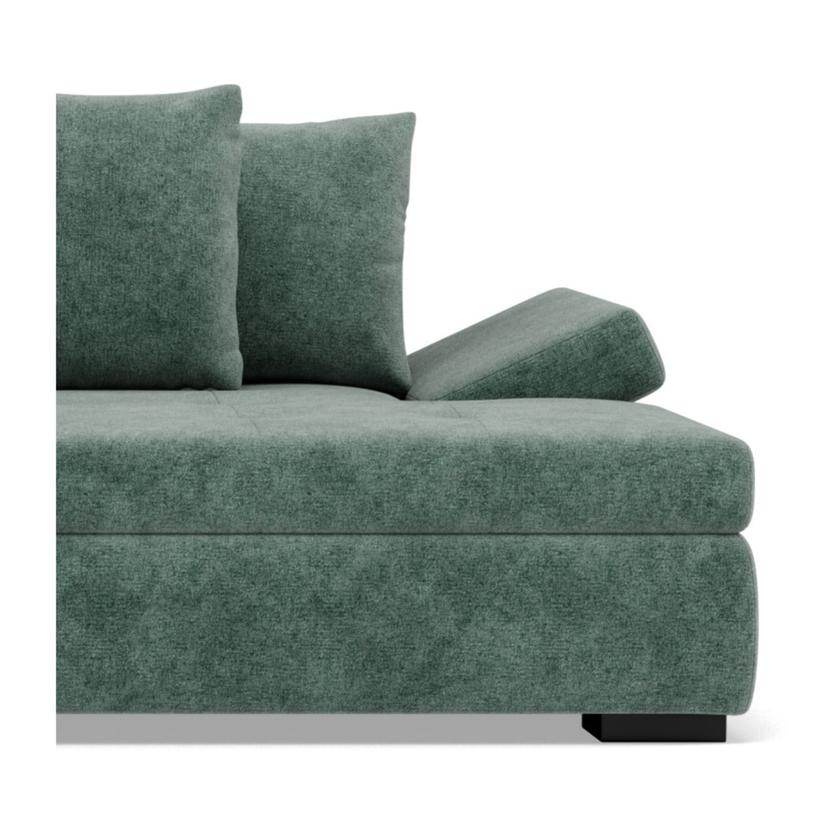 Vermont - canapé droit 4 places avec double méridienne - assise profonde - en velours texturé - Vert