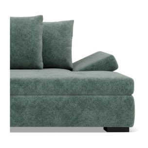 Vermont - canapé droit 4 places avec double méridienne - assise profonde - en velours texturé - Vert