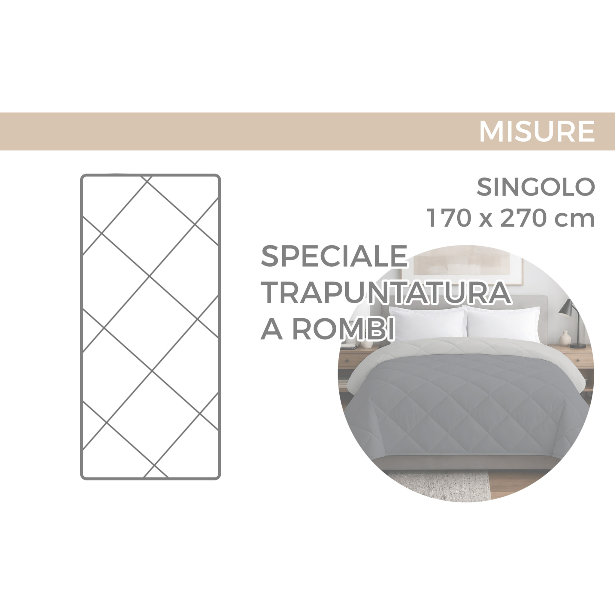 Trapunta Invernale 300gr Made in Italy Piumone Caldo Fantasia Orsetto Disegno Teddy Beige