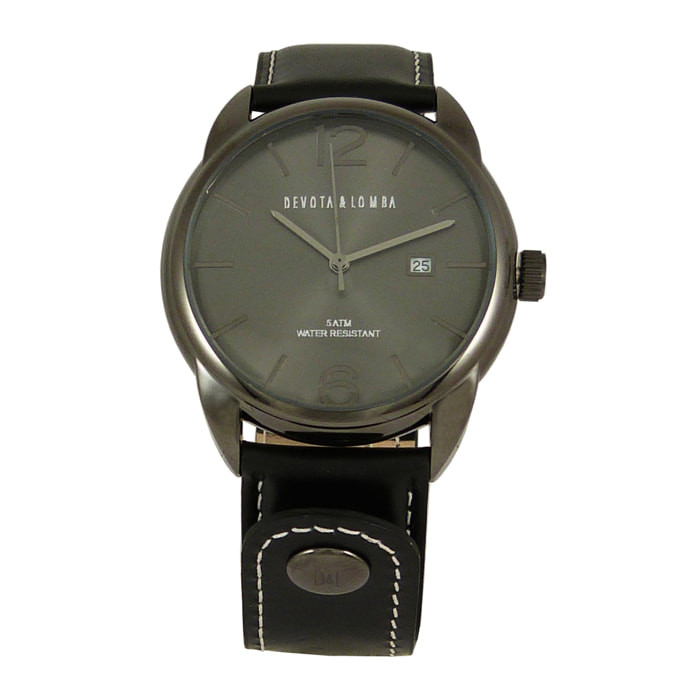 Reloj Devota & Lomba DL009M-01BKBLACK Hombre Analogico Cuarzo con Correa de Piel