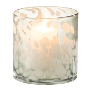 J-Line photophore Tache - verre - gris/blanc - small