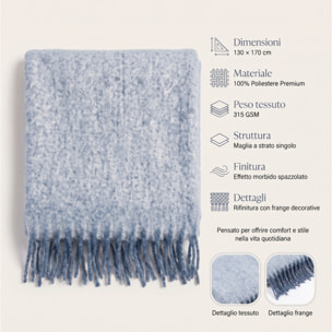 Plaid in poliestere - Blu
