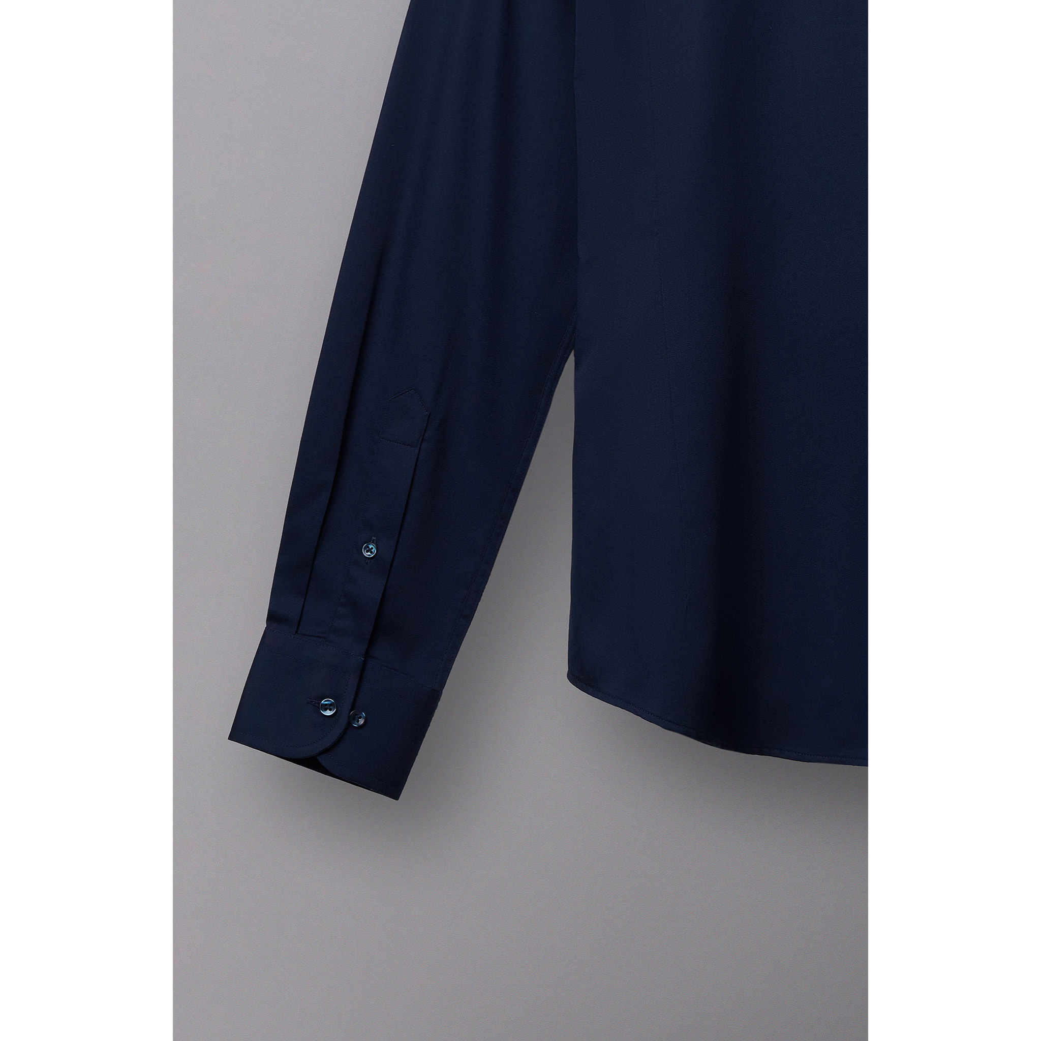 Camicia Uomo 1 Bottone Francese Slim Satin Unito Blu
