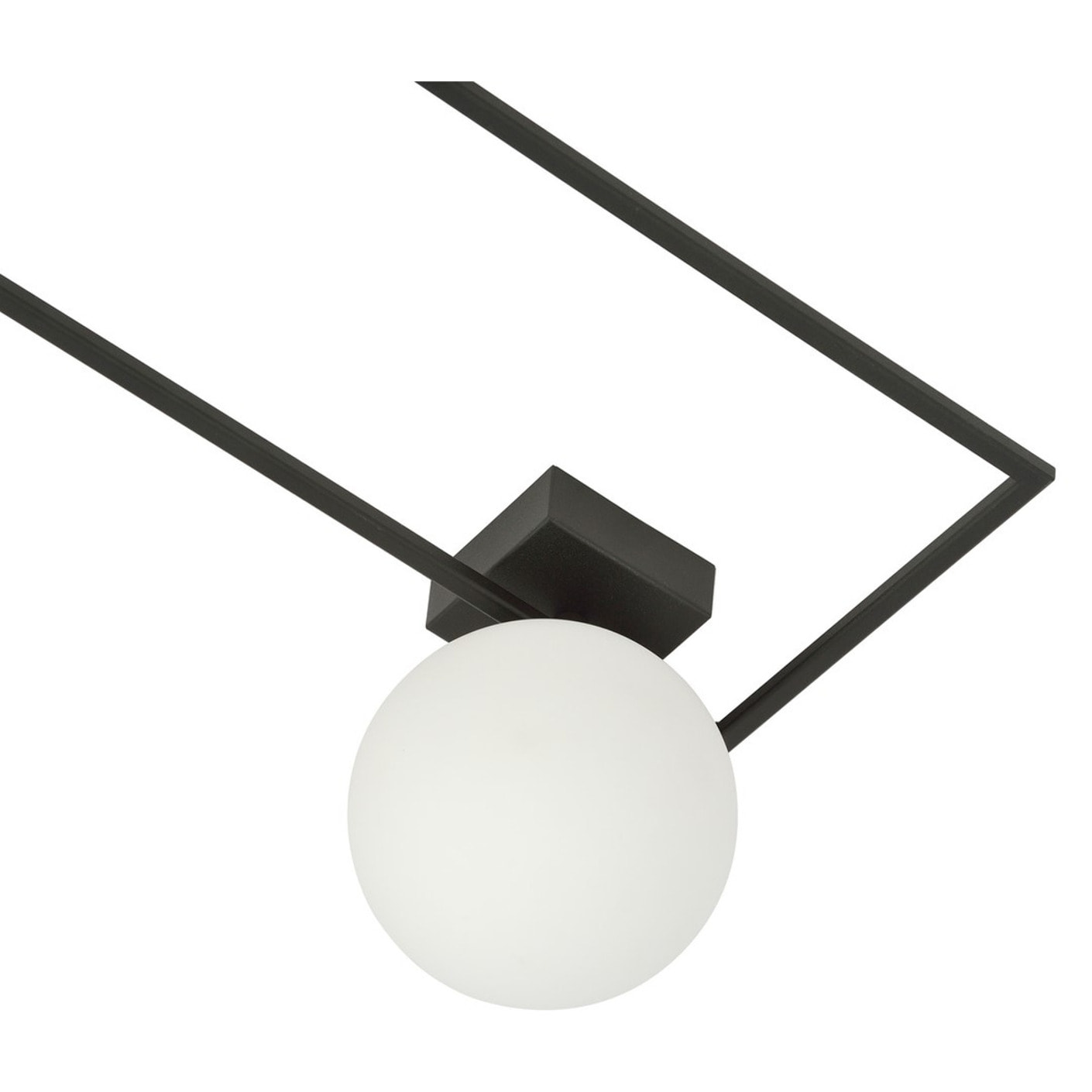 Lampada a parete IMAGO in acciaio nero opaco e vetro opale