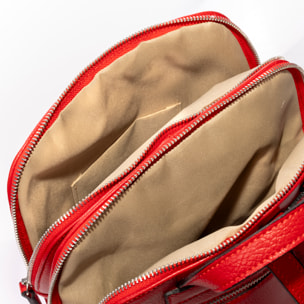 Arquà bolso mochila mujer. Piel auténtica Dollaro grabado geométrico grande.