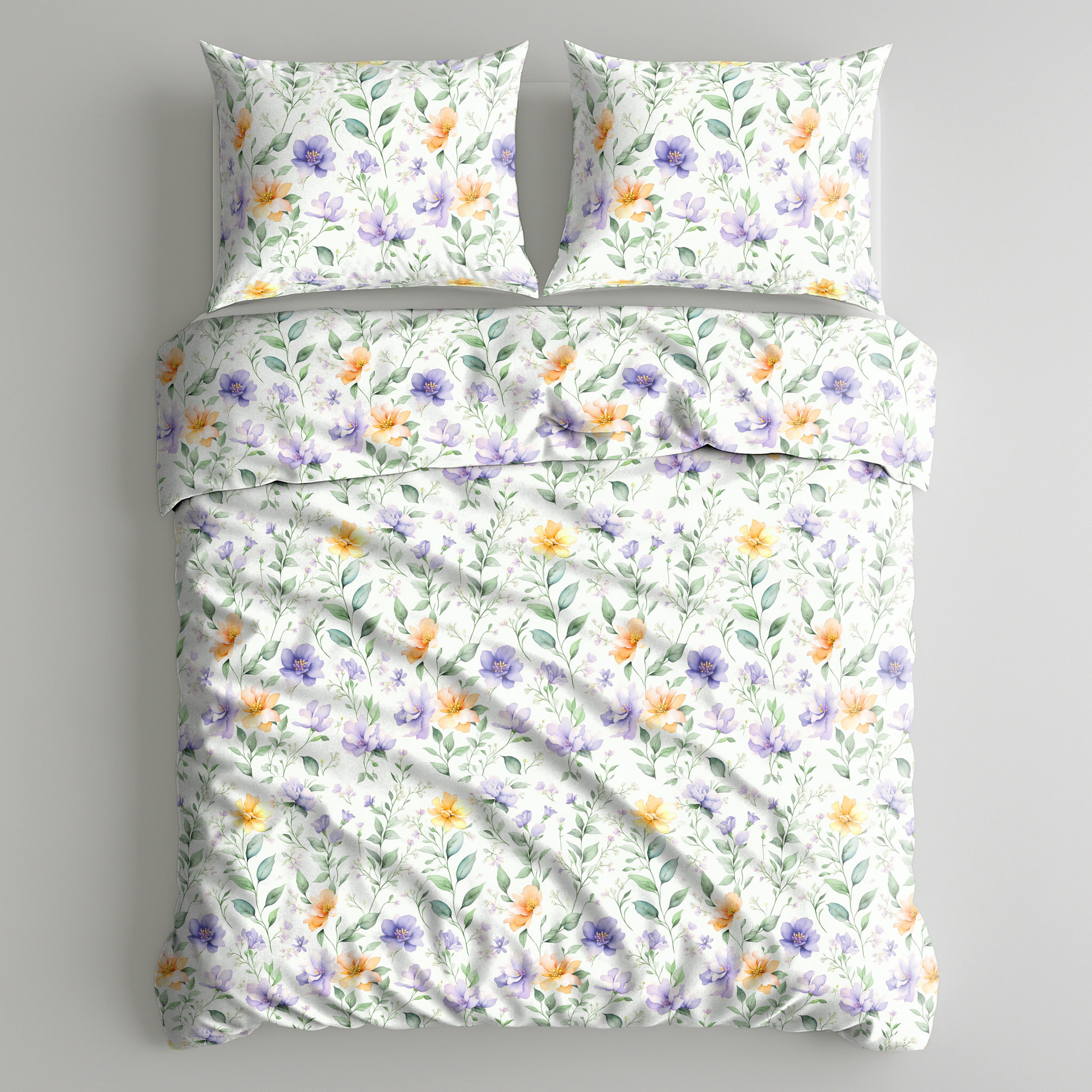 UNO CASA DESIGN Parure Copripiumino Dec.Bracciano_Matrimoniale_Lavanda