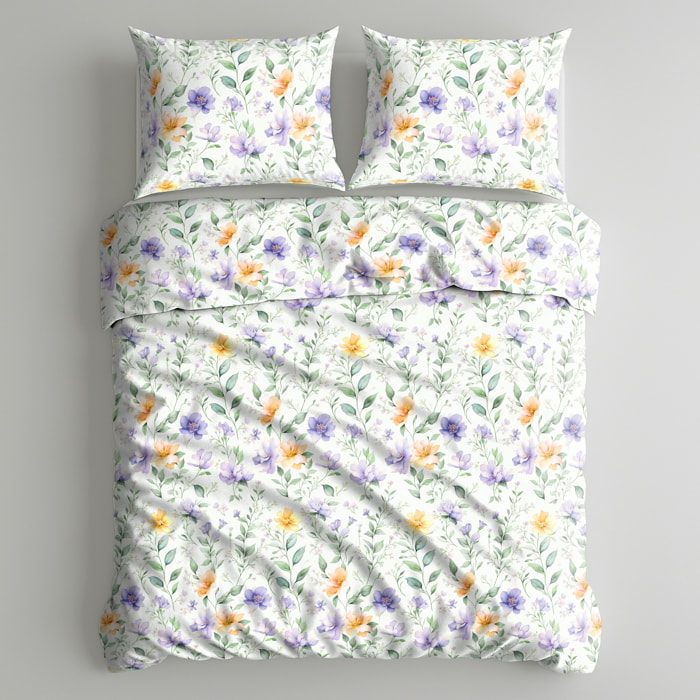 UNO CASA DESIGN Parure Copripiumino Dec.Bracciano_Matrimoniale_Lavanda