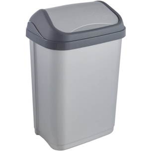 Cubo de Basura con Tapa Basculante, Swantje, Plateado
