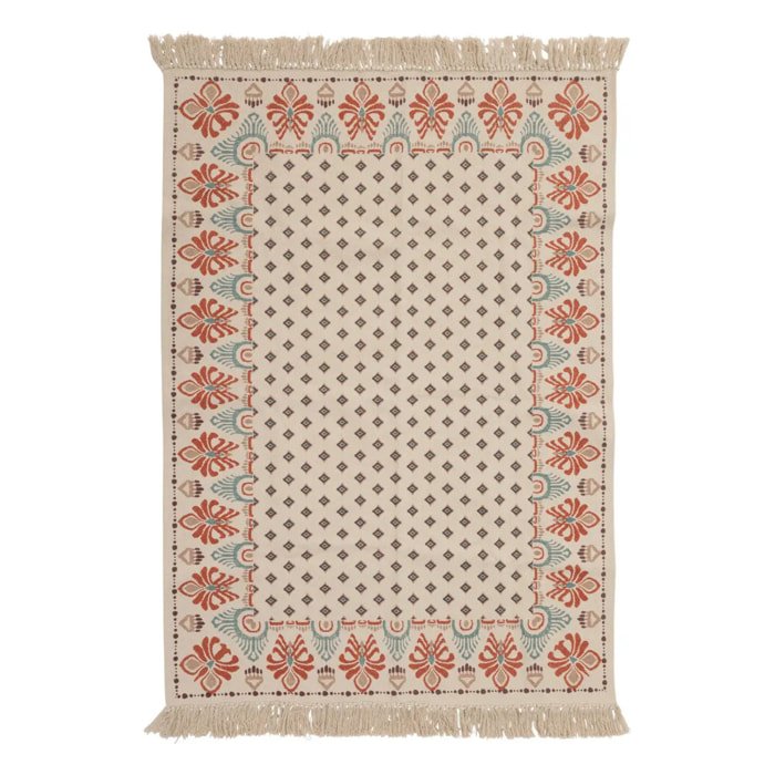 Tapis "Ikat" coton tufté ivoire 120x170cm