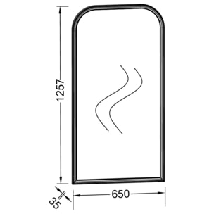 Plan vasque suspendu 3 trous Cléo 1889 avec équerres métal noir + miroir + siphon or