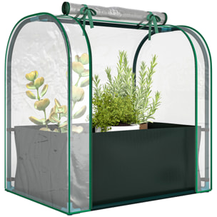 Mini Invernadero con Bolsa para Plantar, 68x50x70 cm, Invernadero Pequeño Portátil para Interior y Exterior con Puerta Enrollable, Marco Acero, Impermeable, para Jardín, Balcón o Patio, Verde