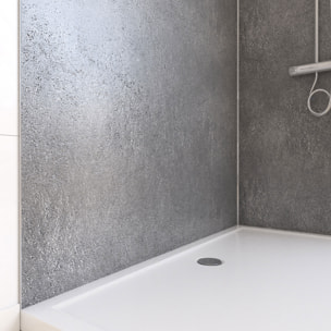 Pack de 2 Panneaux Muraux Pierre Silver Grey 90+120x210 cm avec Profilés ANODISE BRILLANT - STONE'IT
