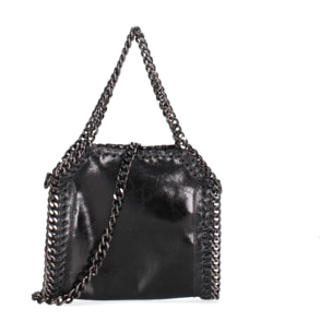 Borsa a mano da donna Made in Italy - Modello Zefira Chic - Pelle scamosciata stampata - 23.0 x 20.0 x 7.0 cm