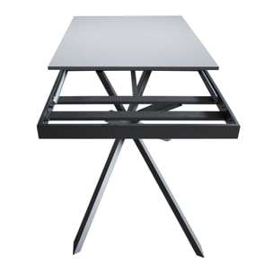 Table extensible 90x160/220 cm Ganty Chêne Nature bande de chante Anthracite cadre Anthracite