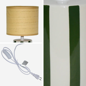 Lampe de table intérieur céramique vert H 28cm - Aurore