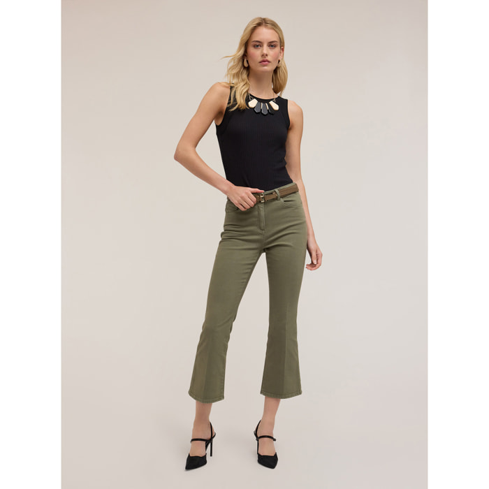 Motivi - Top con bordi in georgette - Nero