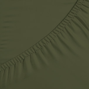 Naturals - Sábana bajera Lisa - Ajustable - 100% Algodón - Verde Botella