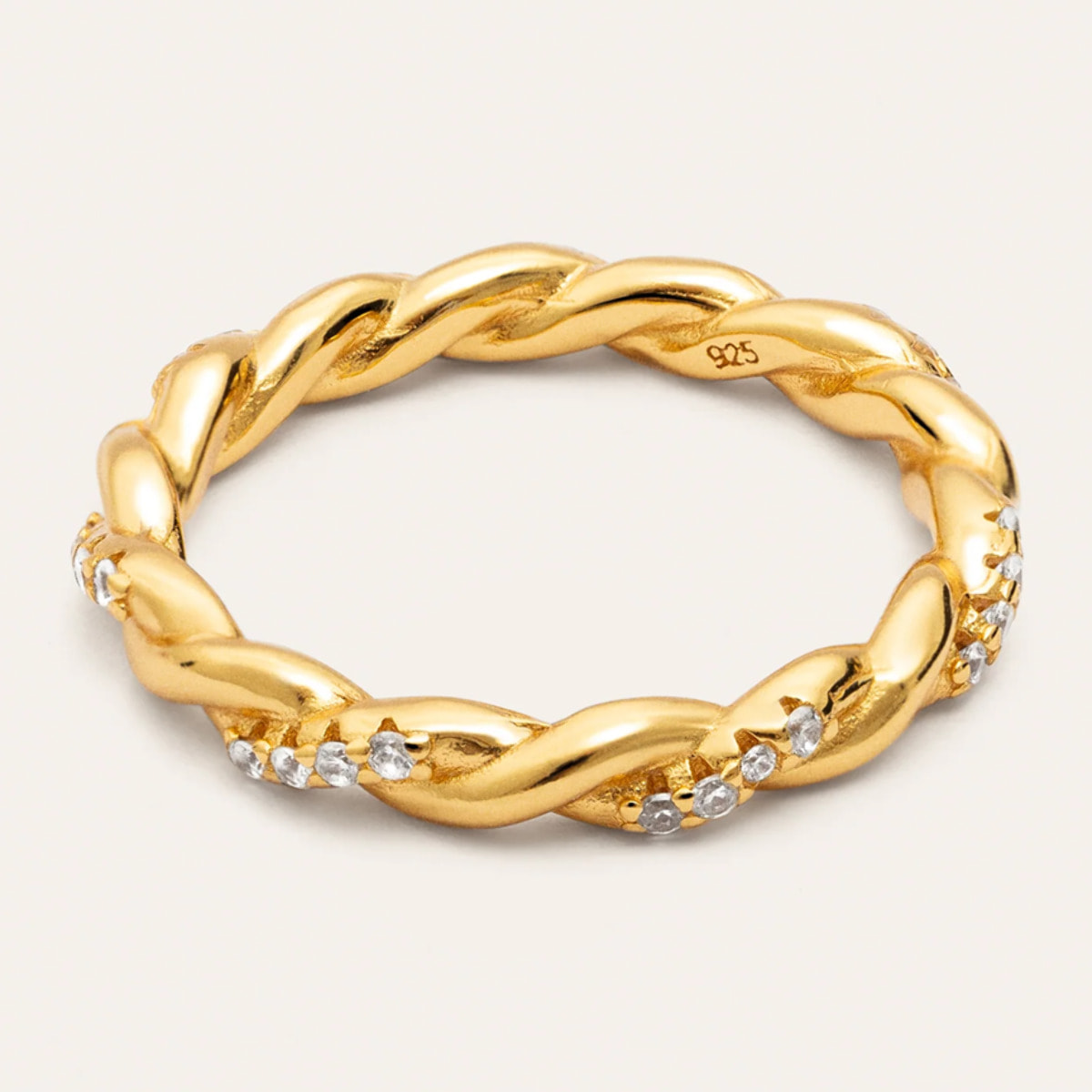 Anillo Tressia Plata Baño Oro