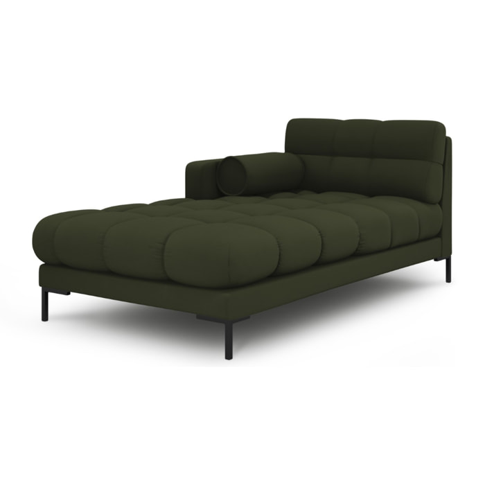 Méridienne gauche "Bali" en tissu structurel vert