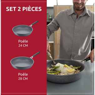 Batterie de cuisine LAGOSTINA Tempra mineral 2 pièces