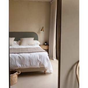 Tête de lit déhoussable en velours côtelé gris foncé en différentes tailles